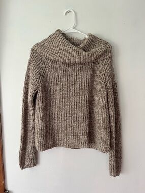Tan cowl neck knit sweater large